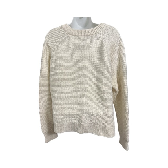 Madewell Ivory Off-White V-Neck Pulliver Sweater Size M - Picture 3 of 5